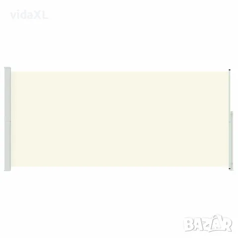 vidaXL Прибираща се дворна странична тента, 220x514 см, кремава, снимка 4 - Огради и мрежи - 56146624