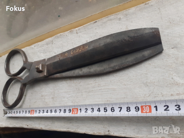 Стара кована възрожденска ножица със златни набивки, снимка 7 - Антикварни и старинни предмети - 53371400