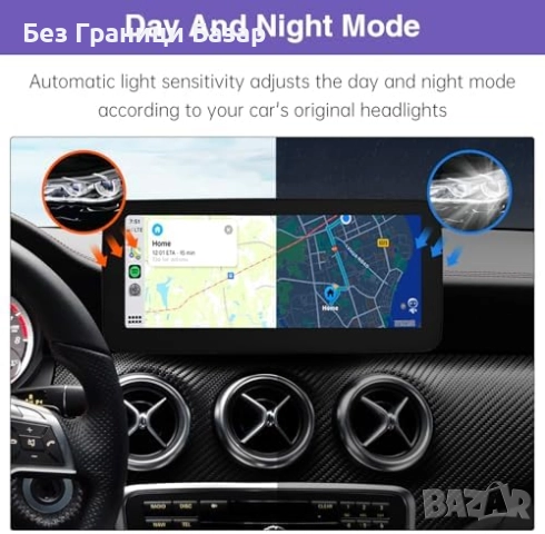 Нов Безжичен CarPlay Android Auto дисплей за кола Mercedes 10.25 инча , снимка 6 - Аксесоари и консумативи - 52672726