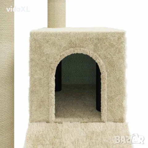 vidaXL Котешко дърво със сизалени стълбове, кремаво, 92 см, снимка 7 - За котки - 56146177