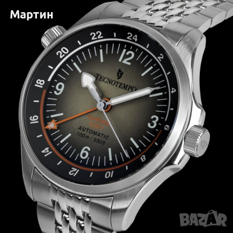 Автоматичен Часовник - Tecnotempo - GMT (две времеви зони) - Отличен, снимка 9 - Мъжки - 52366901