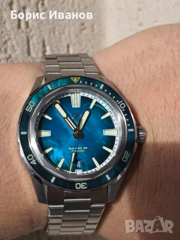 Zelos Swordfish 40mm Teal MOP, снимка 9 - Мъжки - 53119548
