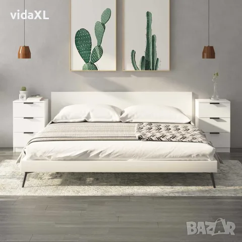vidaXL Нощни шкафчета, 2 бр, Бял, 40x36x65 см, снимка 2 - Шкафове - 56147966