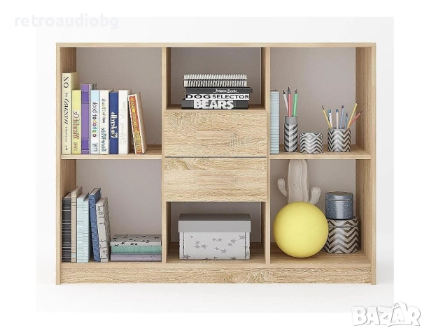   Скрин за детска стая Сидни М11 Дъб сонома - Антрацит - Бяло гланц, снимка 2 - Скринове - 52800339