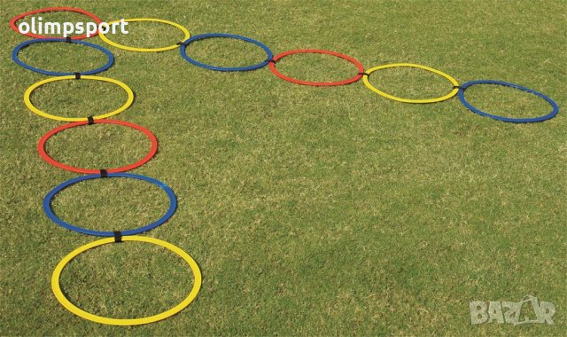 стълба за ловкост - рингове с редуващи се 11 цветни плоски обръча