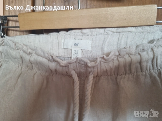 Дамски ленени панталони H&M, размер XS, снимка 6 - Къси панталони и бермуди - 53096037