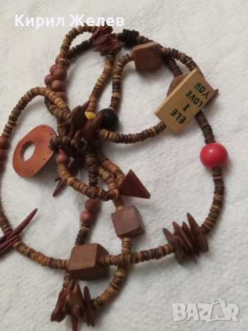 Огърлица от дървени мъниста 52721, снимка 2 - Колиета, медальони, синджири - 52867935