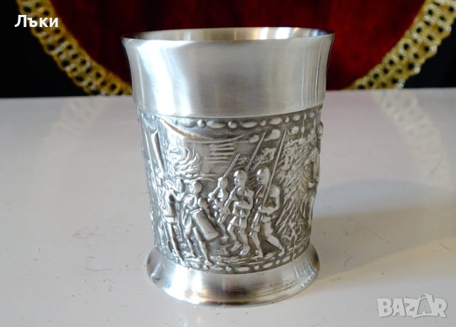 Чаша от калай за ракия,Конници,Рицари. , снимка 7 - Антикварни и старинни предмети - 44237137