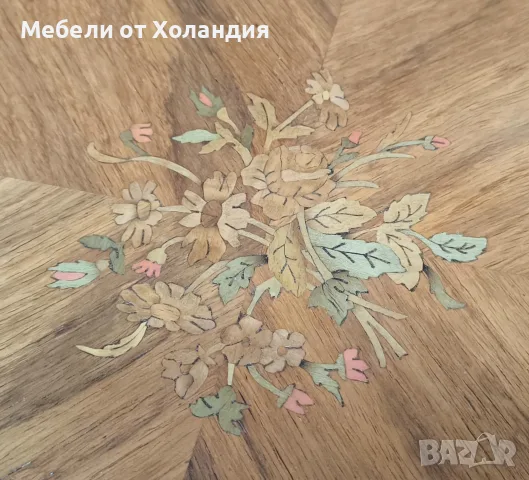 Антикварна масичка с интарзия Луи XV, снимка 5 - Маси - 56017455