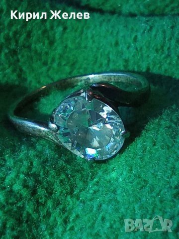 СКЪПОЦЕНЕН СРЕБЪРЕН МОДЕН ПРЪСТЕН СРЕБРО 925 с ЮВЕЛИРНО ФАСЕТИРАН БЛЕСТЯЩ КРИСТАЛ 34375, снимка 3 - Пръстени - 39666623