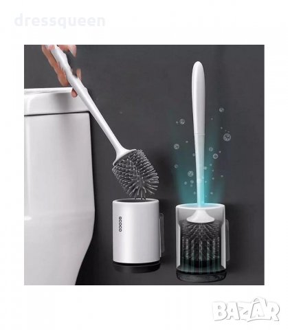 2966 Силиконова четка с поставка за тоалетна чиния - за стена и за под, снимка 8 - Други стоки за дома - 34264661