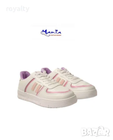 Дамски спортни обувки в бяло с розово