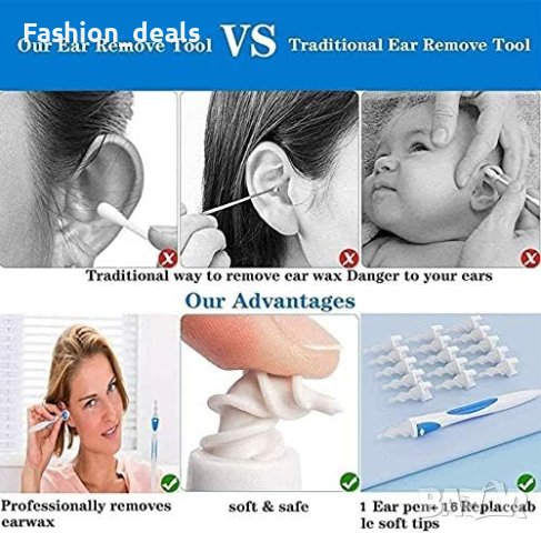 Нови 16 броя силиконови клечки за почистване на уши/Двойна въртяща се глава/Грижа/Възрастни Деца, снимка 6 - Други - 41360363