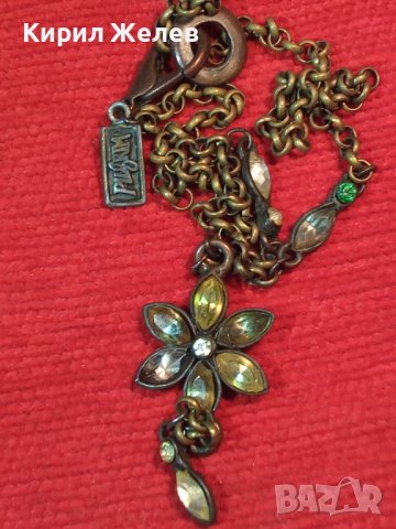 PILGRIM - МАРКОВО ФЛОРАЛНО БУТИКОВО КОЛИЕ МЕСИНГ и ФАСЕТИРАНИ КРИСТАЛИ 31425