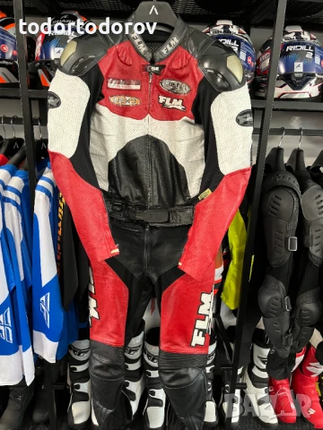 Кожен екип FLM RACE TECH,54-L,всички протектори,2 части, снимка 1