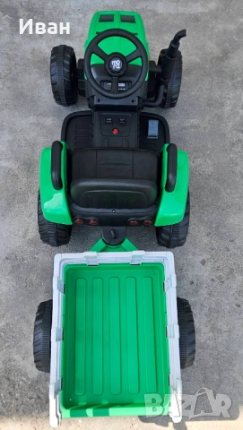 ТОП ЦЕНА!НОВО!Детски акумулаторен трактор с ремарке Dallas GREEN с 12V батерия,дистанционно,USB, снимка 6 - Детски велосипеди, триколки и коли - 52047677