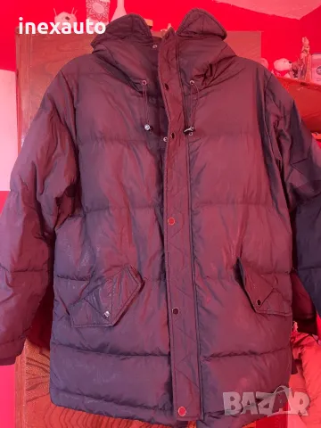 Продавам мъжка дълга шуба AIR JORDAN L размер но става и за XL 100% гъши пух, снимка 5 - Якета - 48088461