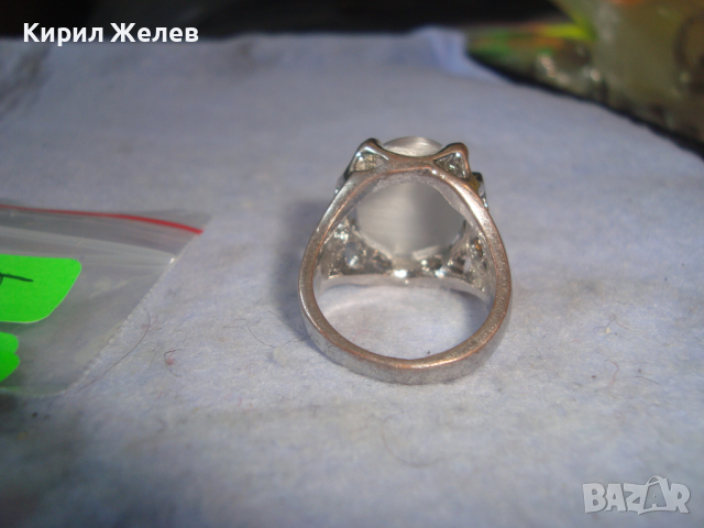 ПОСРЕБРЕН СТИЛЕН АРТ НУВО СКЪПОЦЕНЕН ПРЪСТЕН с КОТЕШКО ОКО 21640, снимка 6 - Пръстени - 36380485
