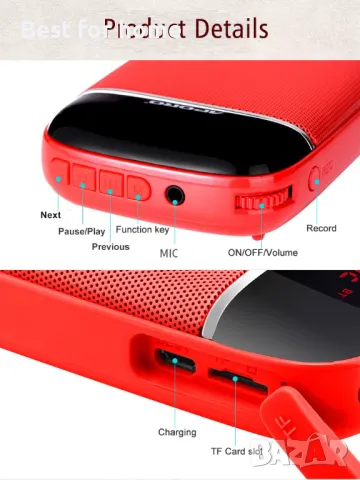 Aporo T3 Bluetooth интелигентен гласов усилвател- лектори, треньори , снимка 4 - Микрофони - 49020012