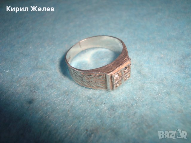 ФЛОРАЛНО ОРНАМЕНТИРАН СКЪПОЦЕНЕН АРТ ДЕКО ПРЪСТЕН СРЕБРО 800 МАЙСТОРСКА ИЗРАБОТКА с ЦИРКОНИ 25833, снимка 6 - Пръстени - 35826011