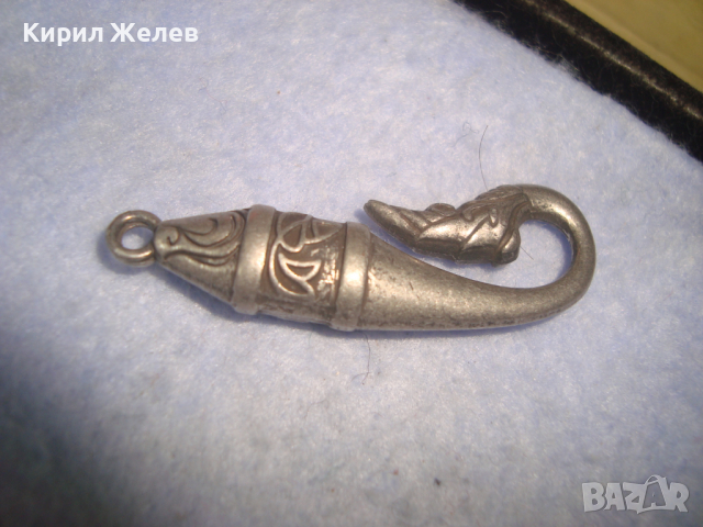 СТИЛНО НЕО-ГОТИКА СТИЛ ПОСРЕБРЕНО УКРАШЕНИЕ СТИЛИЗИРАН ПЕНДАНТ МЕДАЛЬОН - РИБА ОРНАМЕНТИРАН 26399, снимка 5 - Колиета, медальони, синджири - 36292227