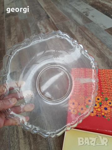 немско плато за торта поднос Walther kristallglass 8/2, снимка 4 - Прибори за хранене, готвене и сервиране - 51765039