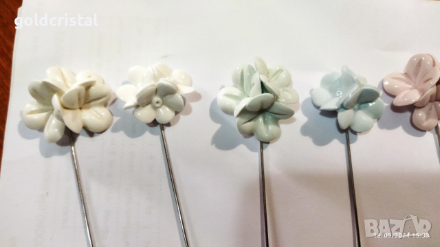 порцелан  брошка игла , снимка 3 - Антикварни и старинни предмети - 39553988