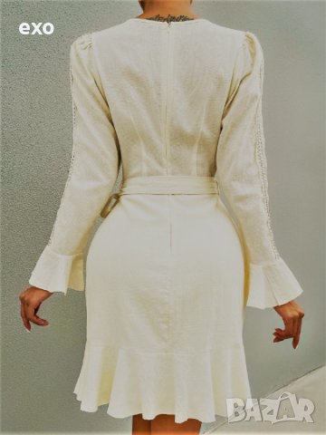 Елегантна рокля в кремаво, Официална рокля, снимка 2 - Рокли - 41058869