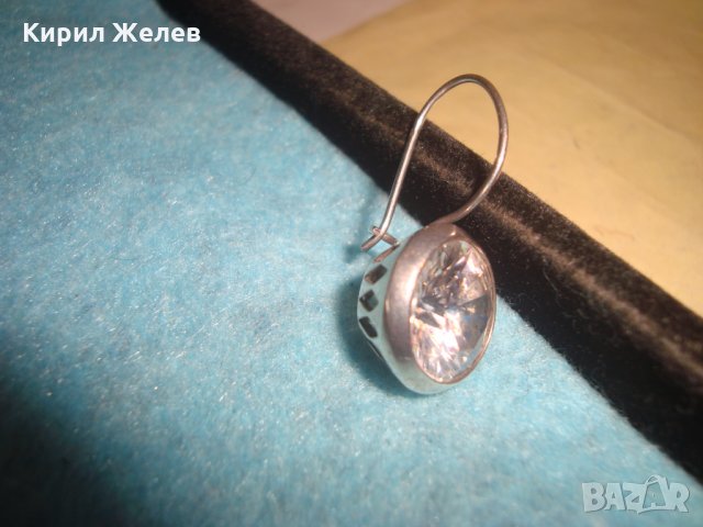 СТАРА СРЕБЪРНА ВИНТИДЖ ОБЕЦА с ПЛАНИНСКИ ФАСЕТИРАН КРИСТАЛ 26301, снимка 9 - Обеци - 35777128