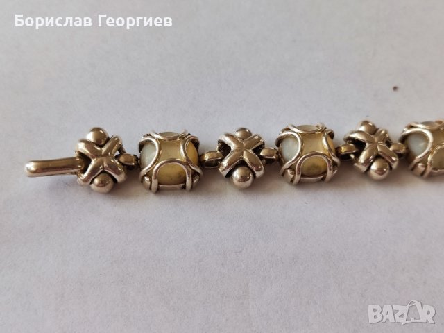 Сребърна гривна с лунен камък, снимка 2 - Гривни - 44367120