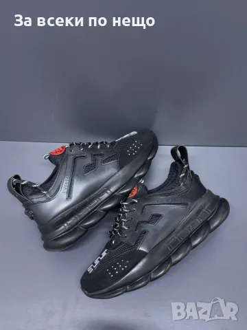 Versace Мъжки Черни Маратонки👟Мъжки Спортни Обувки В Черен Цвят Версаче Код E90, снимка 6 - Маратонки - 55795266