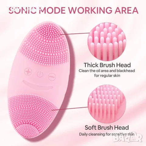 SUNMAY Oval Всичко в едно,звукова четка за почистване на лице,с функция за положителни и отрицателни, снимка 3 - Масажори - 48670506