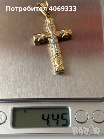 Златна висулка кръст 4.44гр 14к, снимка 5 - Колиета, медальони, синджири - 51735304