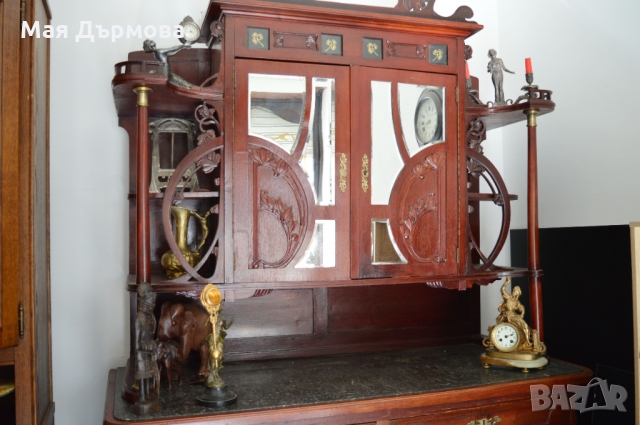 Старинен салонен бюфет сецесион, снимка 7 - Секции и витрини - 30878227