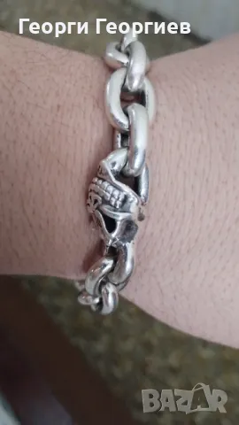 Сребърна гривна , снимка 2 - Гривни - 49227889