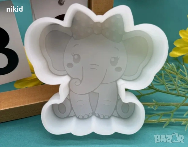 Слон слонче дълбок голям силиконов молд форма фондан шоколад гипс свещ декор