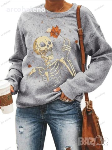 Дамски моден пуловер с принт на Halloween, 5цвята - 023, снимка 6 - Блузи с дълъг ръкав и пуловери - 41760477