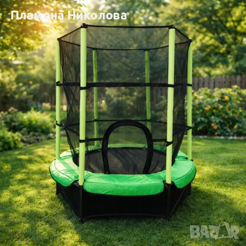 Мини батут с мрежа за безопасност – Компактен и забавен избор за деца, снимка 3 - Други спортове - 53086636