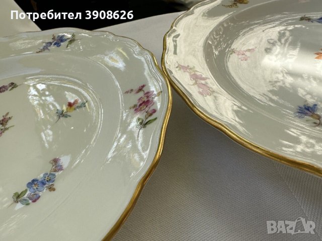Майсен порцеланови чинии Meissen 6 броя комплект, снимка 5 - Антикварни и старинни предмети - 44148100