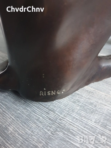 38см-10кг Risner статуетки/2бр чифт бронзови скулптури/фигури на египетски котки, снимка 11 - Статуетки - 52679843