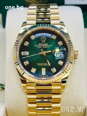 Rolex Day Date President Gold Green , снимка 2 - Луксозни - 50261048