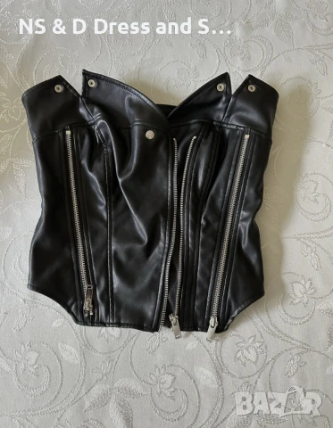 Дамски кожен корсет бюстие топ