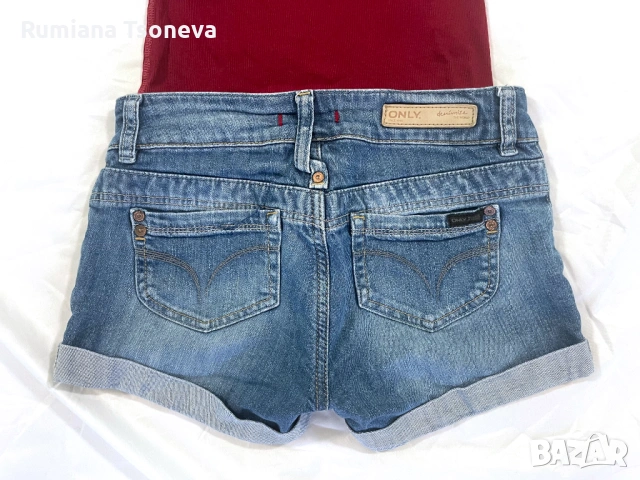 Дамски къси дънки Only - размер XS, снимка 2 - Дънки - 53665933