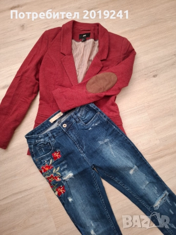 Дънки с бродерия , снимка 7 - Дънки - 51582638