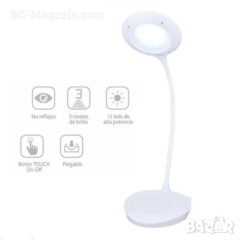 Настолна лампа с LED осветление нощна лампа лед за бюро четене учене детска стая спалня за учене, снимка 5 - Лед осветление - 51049334