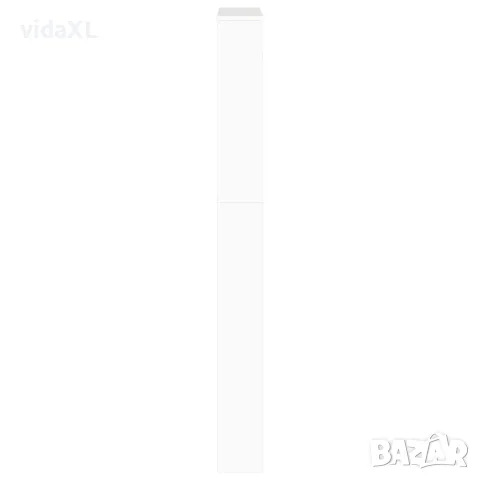 vidaXL Шкаф за обувки с огледало, 5 нива, бял гланц, 63x17x169,5 см, снимка 7 - Шкафове - 56146832