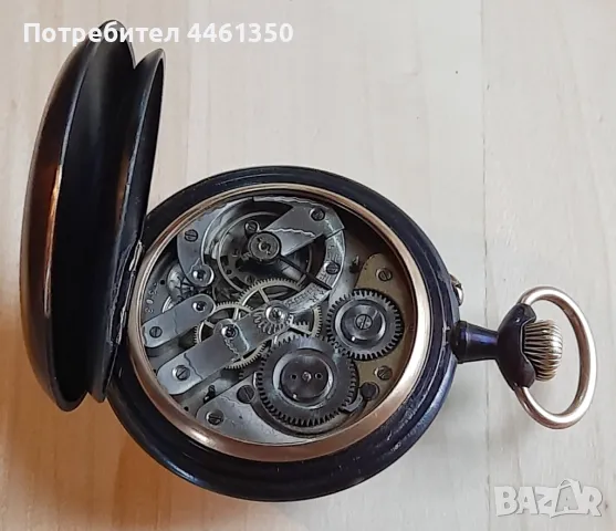 Старинен Швейцарски джобен часовник Лунна фаза- Голиат, снимка 2 - Антикварни и старинни предмети - 50139543
