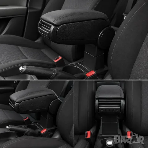 Подлакътник за Skoda Octavia II 2004-2013 от черна еко кожа, снимка 2 - Аксесоари и консумативи - 55859993
