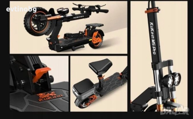 Електрическа тротинетка KuKirin M5 Pro – 1000W, 70 км пробег, 52 км/ч, сгъваема, снимка 7 - Велосипеди - 53837113