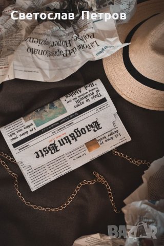 Чанта тип американски вестник от изкуствена кожа , снимка 3 - Чанти - 35708924